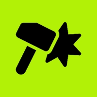 A hammer and a star on a green background